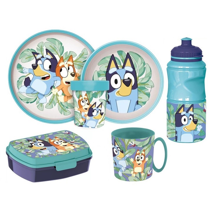 Bluey Green Leaves étkészlet csomag 6 db-os