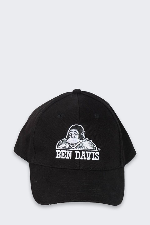 Sapca Ben Davis, neagra, din bumbac, cu logo brodat, ajustabila