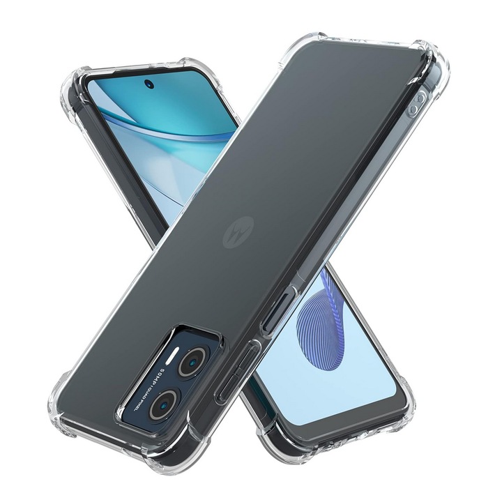 Husa pentru Motorola Moto G53 5G, Foluu, Transparenta, TPU Flexibil, Colturile Intarite, Antisoc si Rezistenta la Zgarieturi