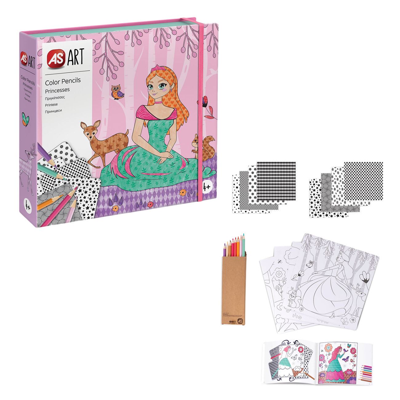 Set de Colorat cu Creioane Colorate Printese 20buc - AS - eMAG.ro