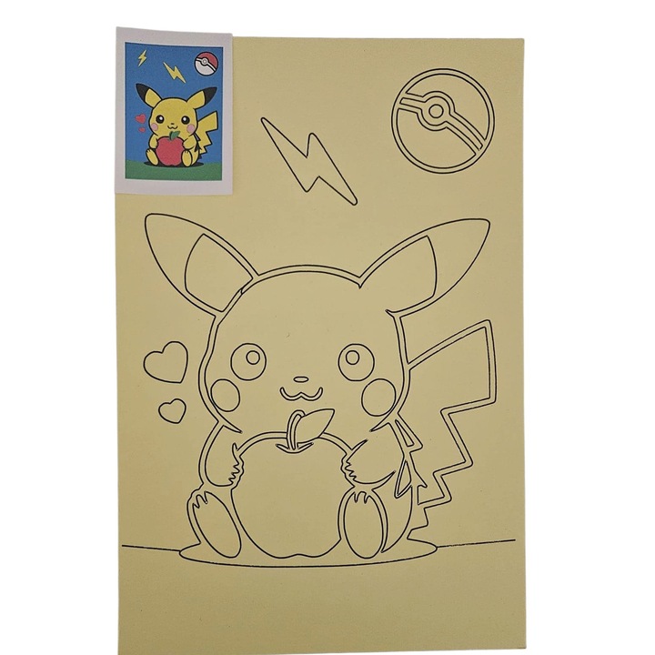 Set desen cu nisip colorat Model Pikachu Pokemon