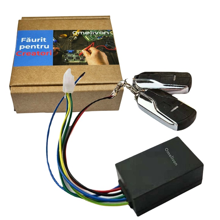 Alarma antifurt 36-72V pentru trotineta electrica, trotinete si triciclete electrice, cu 2 telecomenzi, sunet puternic, rezistenta la apa, neagra, cu manual de utilizare