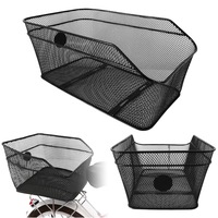 Cos De Bicicleta, Gearox, 24x30x18 Cm, Metalic, Capacitate Mare, Montaj Usor Pe Suport, Constructie Deschisa Din Plasa, Negru