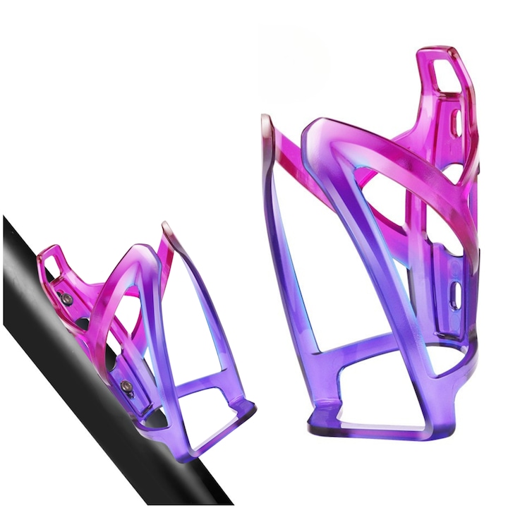 Cos Pentru Bidon, Gearox, 14x7,5 Cm, Constructie Usoara Si Durabila, Prindere Sigura A Bidonului, Montaj Usor, Utilizare Universala, Violet/Multicolor