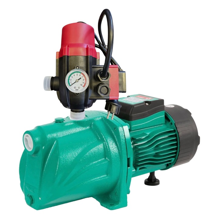 Медна повърхностна помпа DRK-Taifu, модел JET100 + електронен пресостат DRK с щепсел, модел PC-13AB