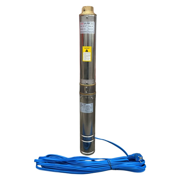 Потопяема помпа с турбина DRK 3.5SDM2-8, захранващ кабел 15 метра
