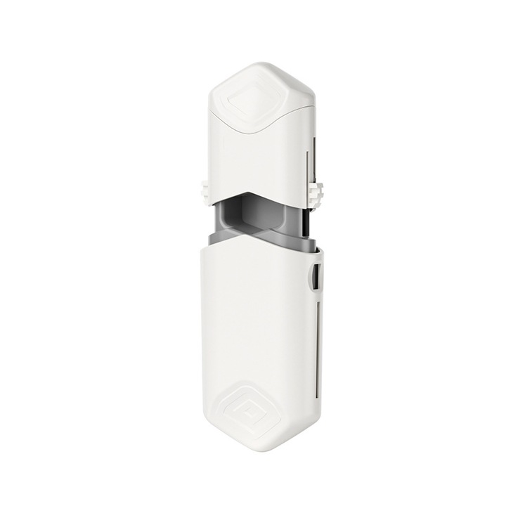 Taietor de pastile cu cutie de depozitare, SHEFEITE®, ABS alimentar, alb, 14 * 4, 8 * 2, 5 cm, usor de transportat, sigur de utilizat, perfect pentru uz casnic si profesional