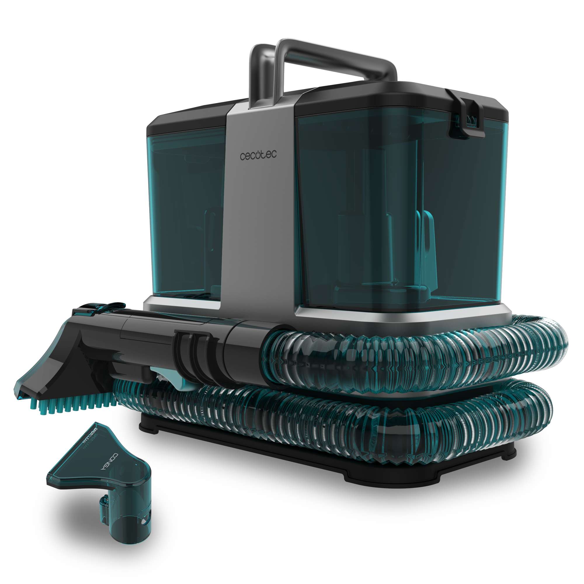 Aspirator cu spalare Cecotec Conga 2000 Carpet&Spot Clean Compact injectie-Extractie A01_EU01_100073, 330 W, rezervor de apa curata de 800 ml, rezervor de apa murdara de 500 ml, negru/gri