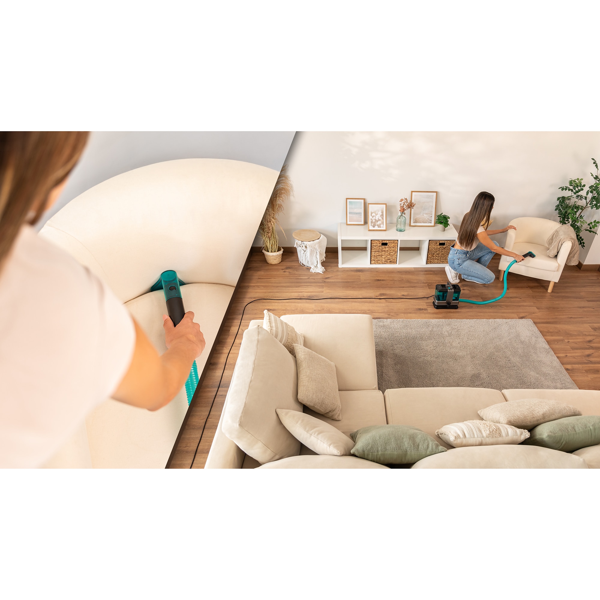 Aspirator cu spalare Cecotec Conga 2000 Carpet&Spot Clean Compact injectie-Extractie A01_EU01_100073, 330 W, rezervor de apa curata de 800 ml, rezervor de apa murdara de 500 ml, negru/gri