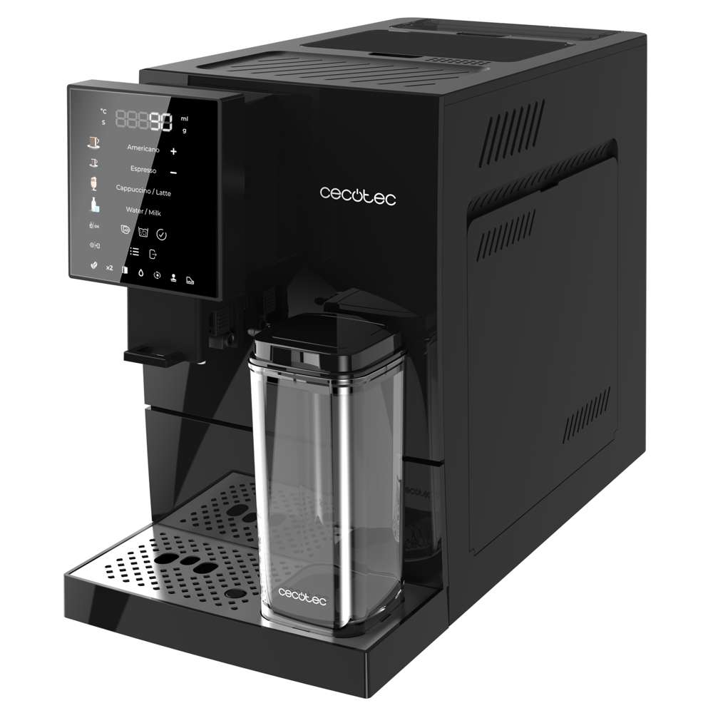 Espressor automat Cecotec Cremmaet Compactccino 1598,19 bari, rezervor de lapte, sistem Thermoblock, negru