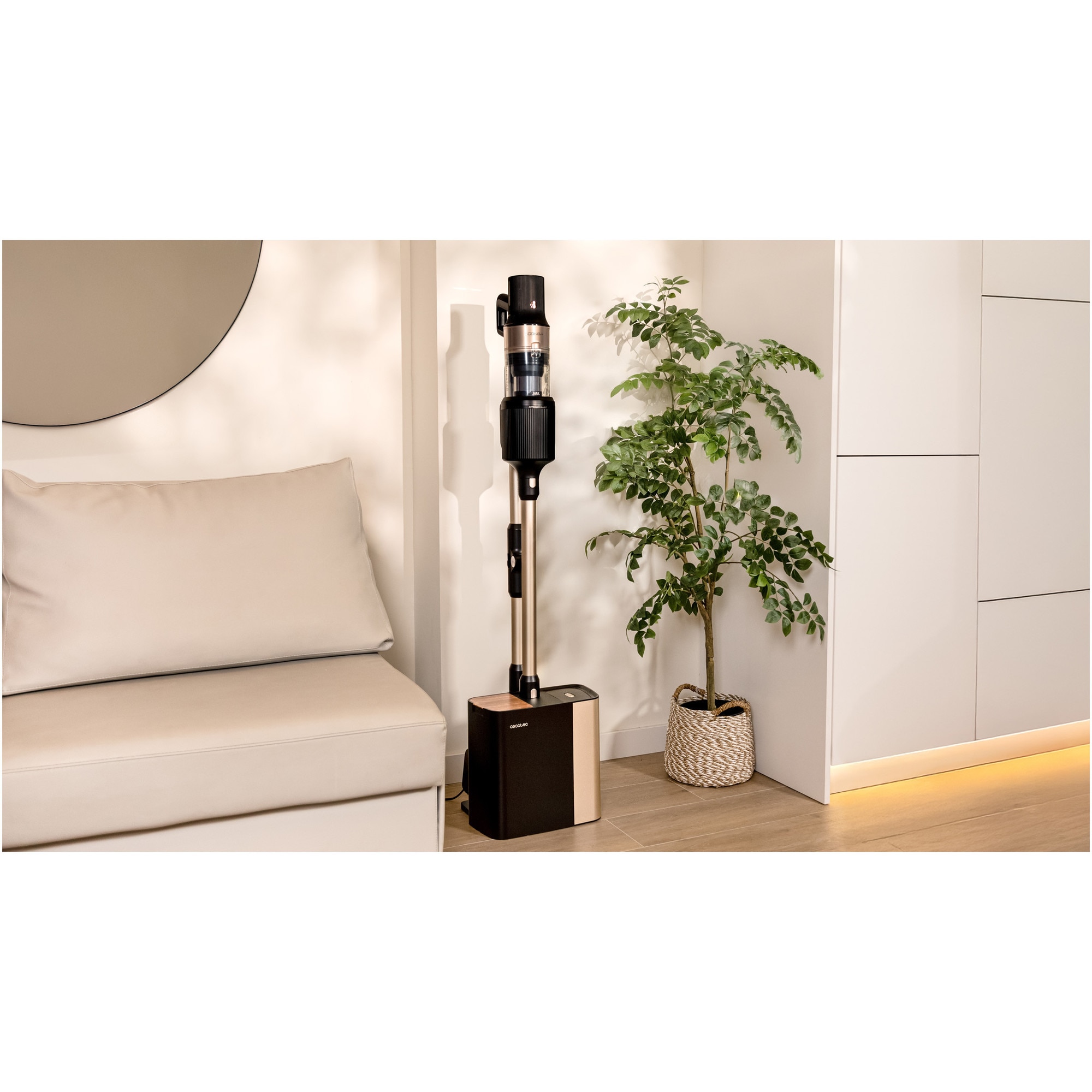 Aspirator vertical Cecotec A01_EU01_102268 Conga Rockstar 5500 Hurricane Station Pet Flex cu baza cu autogolire, 220 AW, 700 W, negru/gri