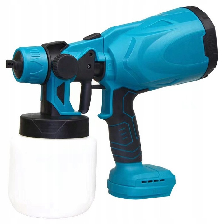 Pistol de vopsit stropit electric, Suness, 1000 ml, 3 moduri pulverizare - Compatibil Baterii Makita 18V - Pulverizator Vopsea pentru Mobila, Garduri, Pereti, Vopsit Rapid