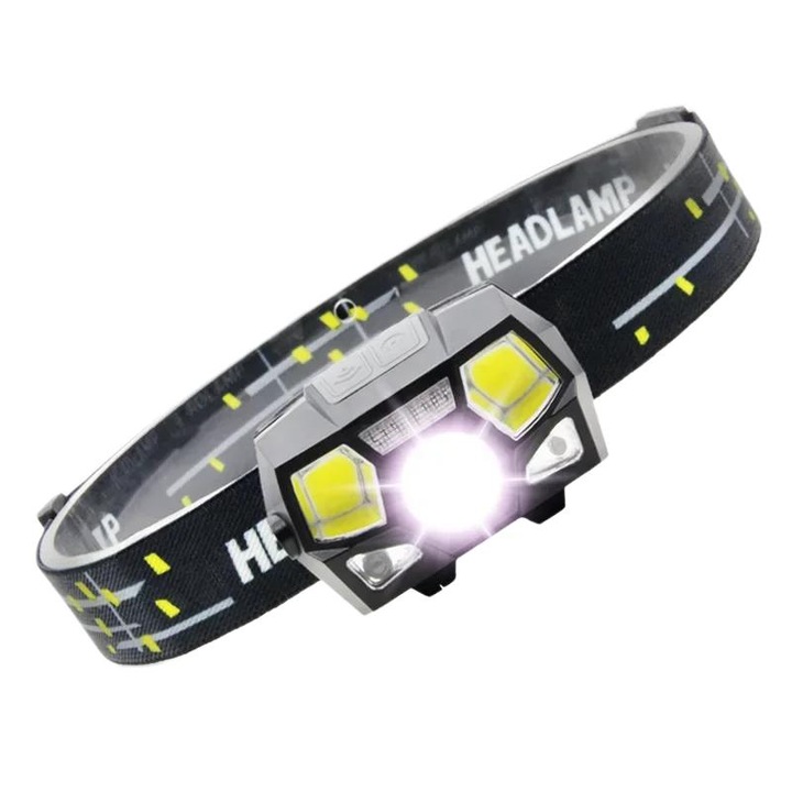 LED челник, Headlamp, автоматично зареждане, водоустойчив, 1x LED, батерия