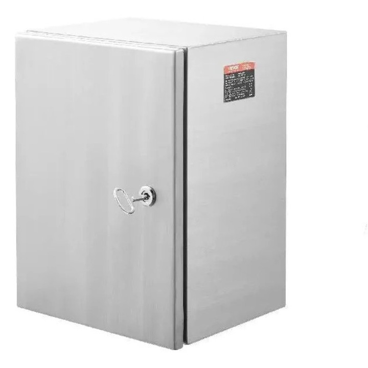 Elektromos szekrény IP66 acél 60x50x20 cm ezüst színű