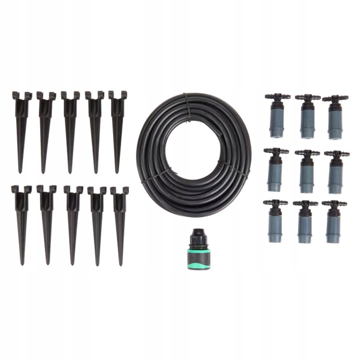 Set de irigare FERM, 15m, 10 picuratori, 3 moduri de udare, plastic
