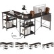 ORBER Birou pentru calculator, reglabil pe inaltime, birou cu trei prize, 2 prize USB, orientare liber schimbabila, masa comuna 140x140x74cm, negru