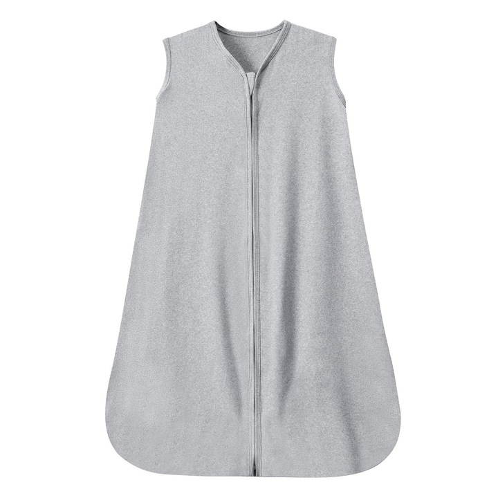 Sac de dormit pentru bebelusi, Axroad Mall, Sistem de infasat cu fermoar, Unisex, Fara Maneci, cu Fermoar in Doua Directii, Ofera Caldura si Comfort Bebelusului, Fara agent fluorescent, Pentru vara, Bumbac, 45x68 cm, Grey