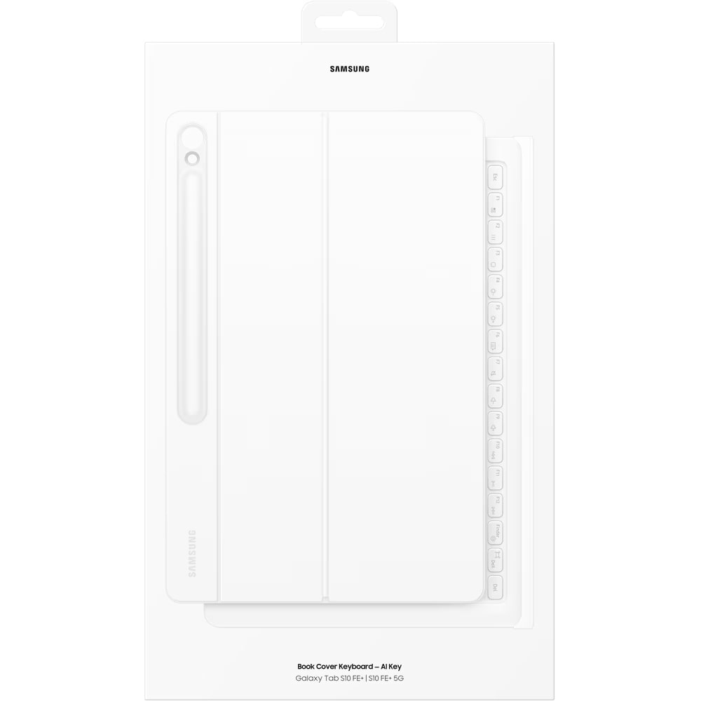 Husa de protectie Samsung Book Cover Keyboard – AI Key pentru Galaxy Tab S10 FE Plus, White