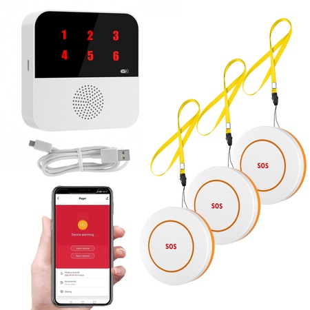 Set Buton Panica WIFI WALALLA cu Display Digital, 3 Butoane, Alb ...