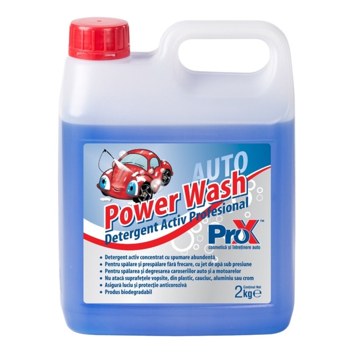 Detergent auto profesional, Pro-X Power Wash, produs biodegradabil, cu spumare abundenta, pentru spalarea si degresarea caroseriilor auto in orice anotimp, 2 l