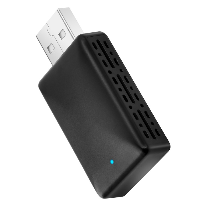 Adaptor Wireless Carplay si Android Auto pentru Masina, universal, compatibil Android si iOS, Negru