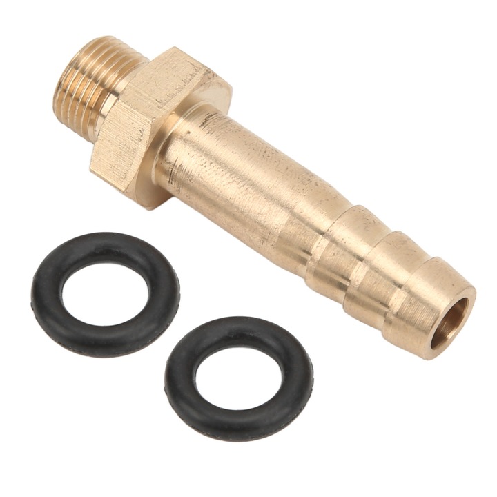 Adaptor gaz din aliaj de aluminiu 10mm cu 2 inele de cauciuc pentru camping si gratar