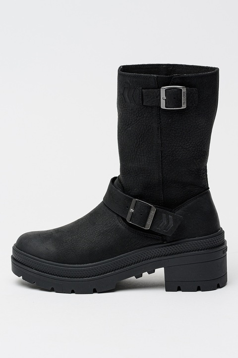 Palladium, Ghete din piele cu toc masiv, Negru