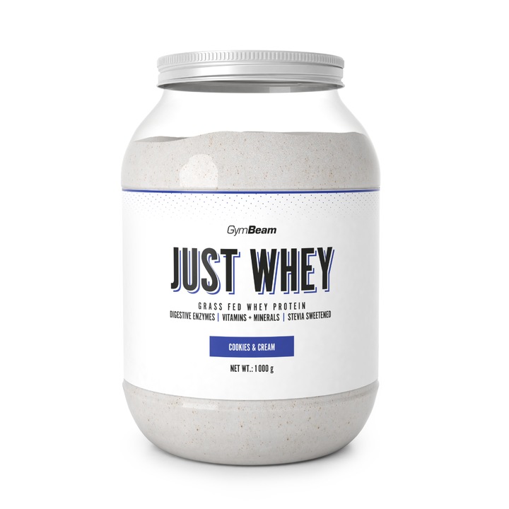 Proteine Just Whey, GymBeam, 1000 g, biscuiti & crema