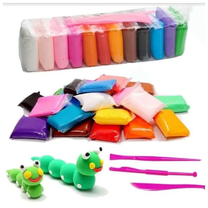 Set plastilina copii, 12 culori, cu accesorii, model simplu, non-toxic, Dalimag