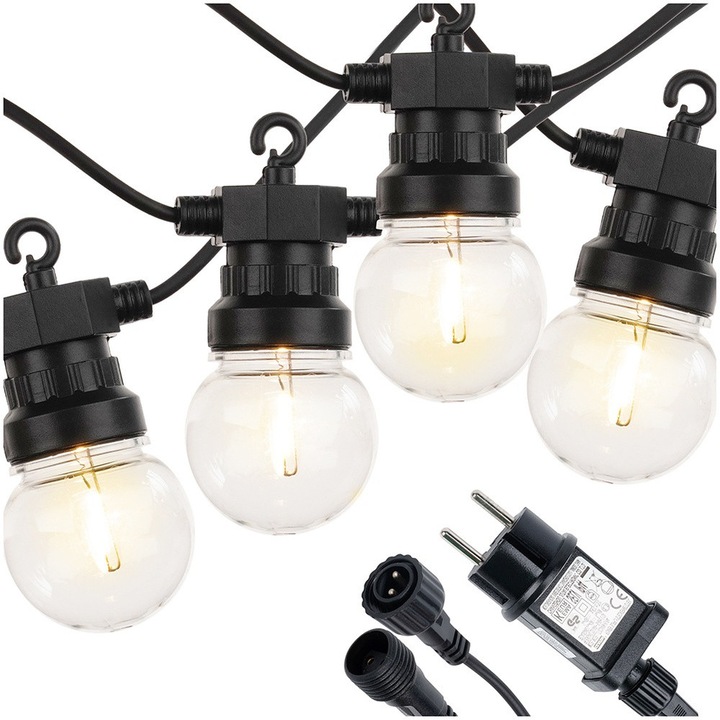 Ghirlanda decorativa exterioara Artemis, 20 LED-uri, transparenta, 9,5m