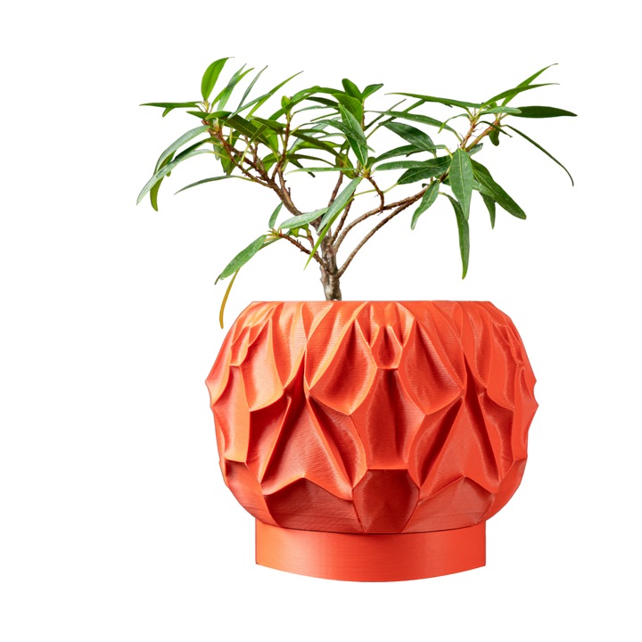 Ghiveci de flori 3d Mistella rotund 13 x 10.5 cm, Culoare Rosu