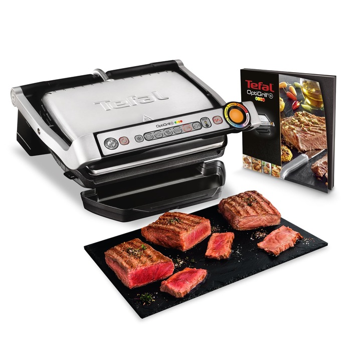 Tefal Optigrill+ elektromos grill, 6 program, levehető lapok, rozsdamentes acél