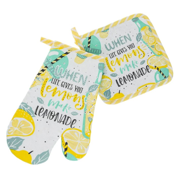 Manusa si Servet de Bucatarie cu Model Lemons - 2buc