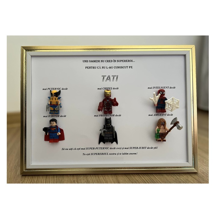 Tablou Tata 6 SuperEroi, 30x21 cm