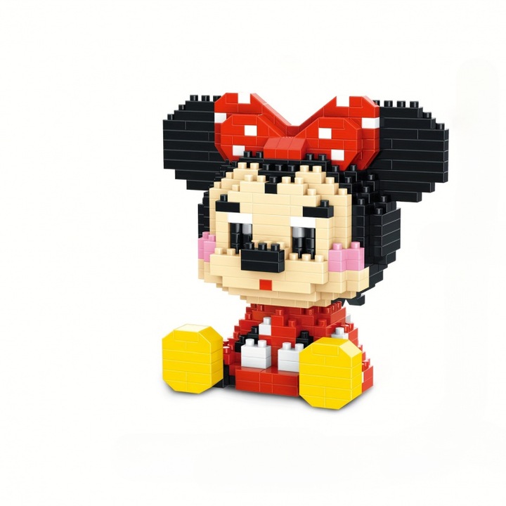 Set de Constructie Mickey Mouse-426 PIese，Mini-blocuri de desene animate creative，Jucarii de constructie DIY，Decorarea casei, decorarea biroului，Cadou de sarbatoare perfect, 4 ani 426