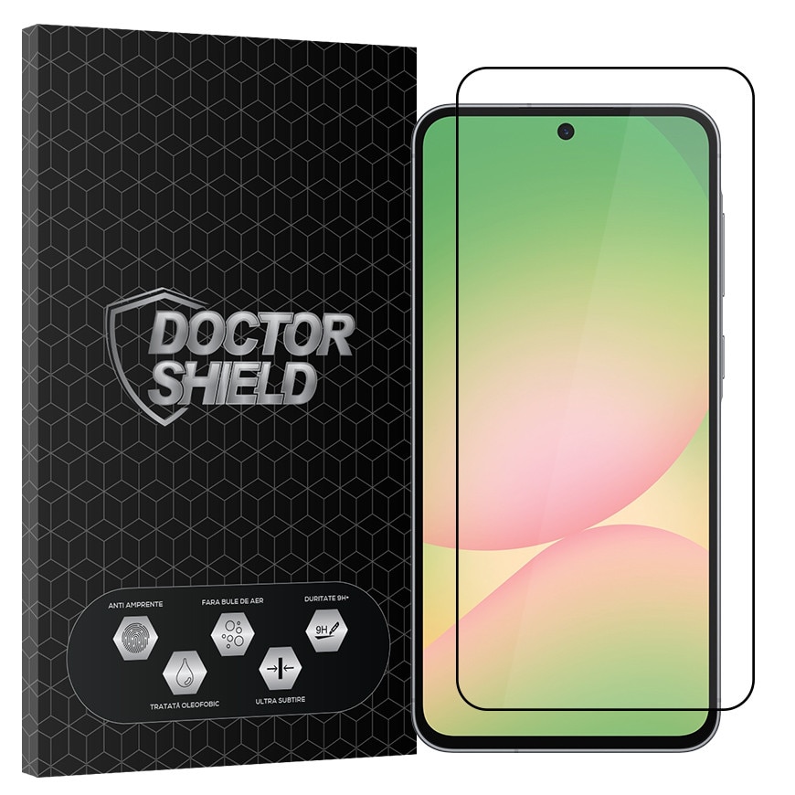 Folie Sticla Dr.Shield, Compatibil Samsung Galaxy A57, Full Glue, Protectie Profesionala 2.5D