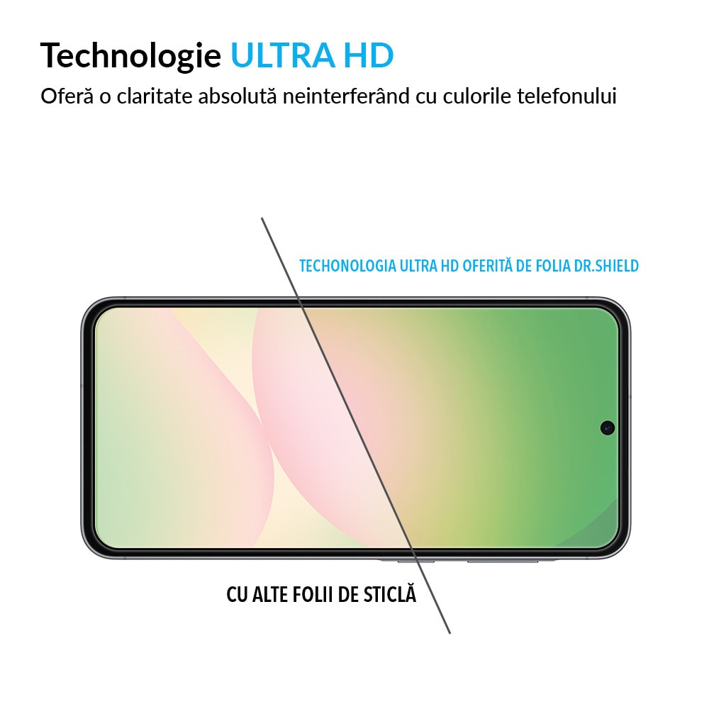 Folie Sticla Dr.Shield, Compatibil Samsung Galaxy A57, Full Glue, Protectie Profesionala 2.5D