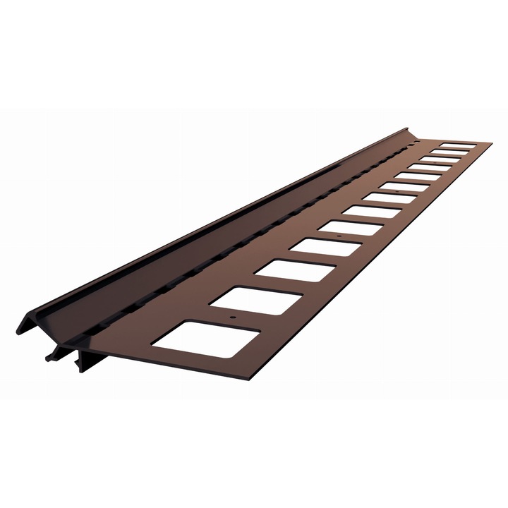 Profil Pentru Trepte Din Aluminiu Pentru Pardoseli Din Rasina, 200 Cm Maro, V LED, Renoplast