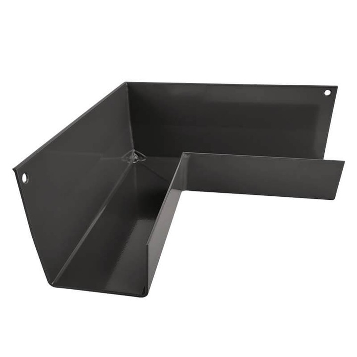 Jgheab din aluminiu RK65, Colt interior 90°, Dreptunghiulare, Grafit, Renoplast, Drenaj acoperis