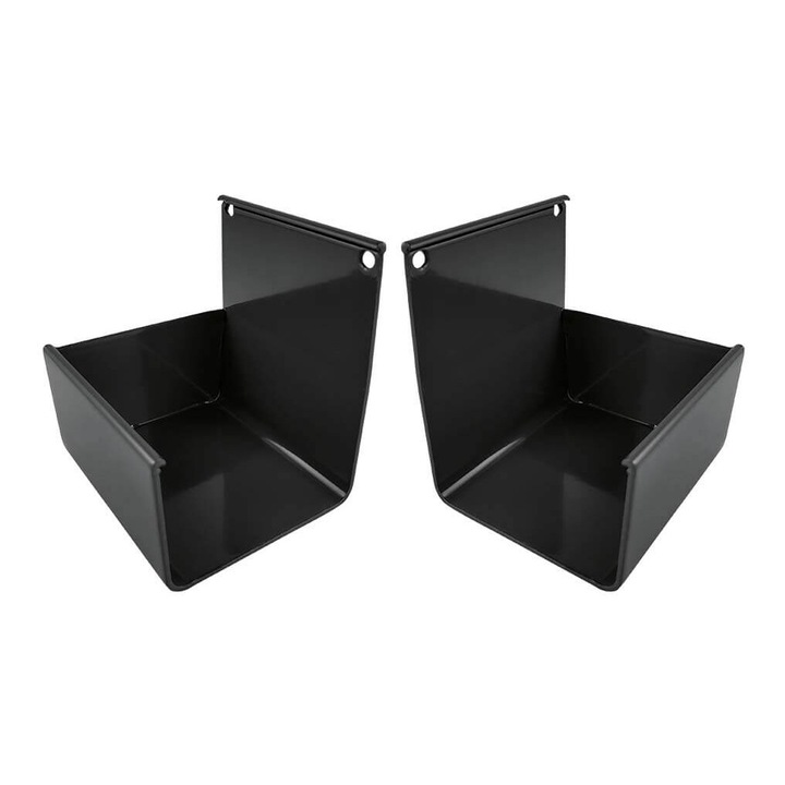 Jgheab din aluminiu RK65, Capete de Jgheab stanga + dreapta, Dreptunghiulare, Grafit, Renoplast, Drenaj acoperis