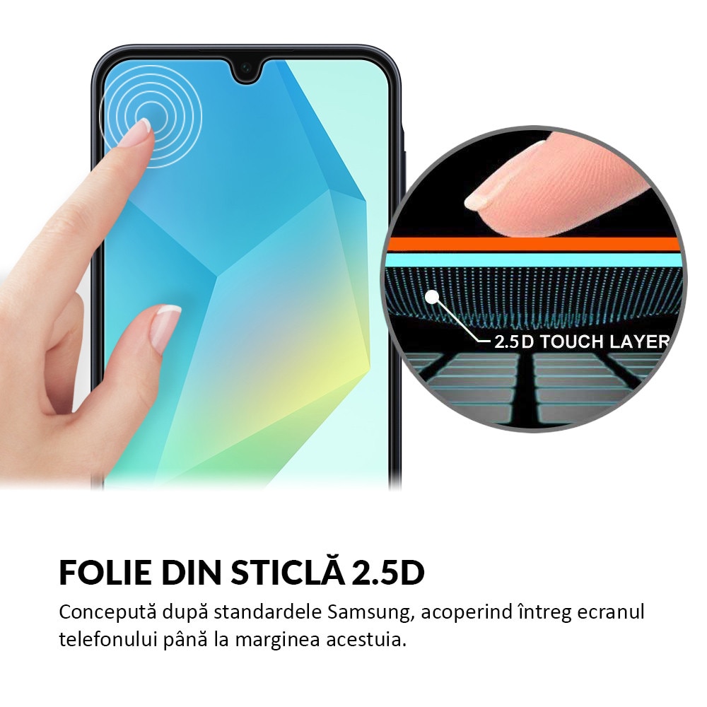 Folie Sticla Dr.Shield, Compatibil Samsung Galaxy A16, Full Glue, Protectie Profesionala 2.5D