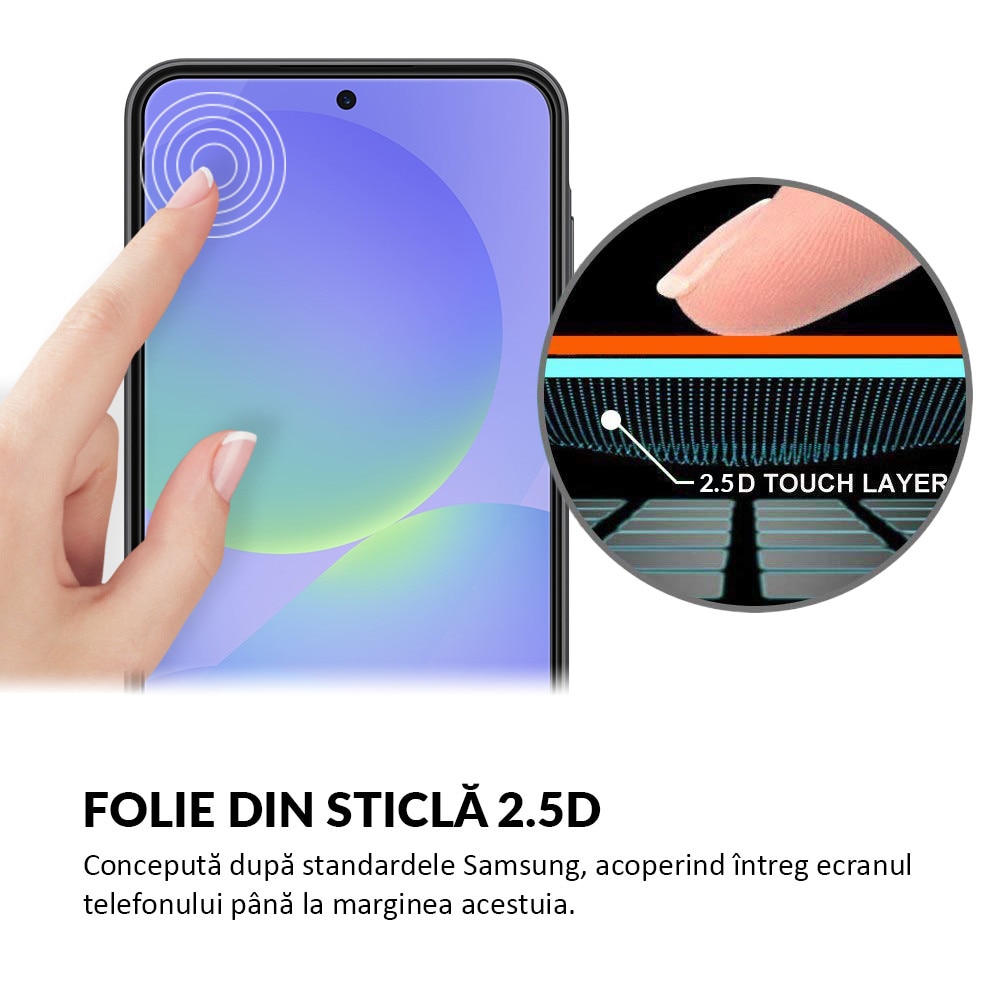 Folie Sticla Dr.Shield, Compatibil Samsung Galaxy A37, Full Glue, Protectie Profesionala 2.5D