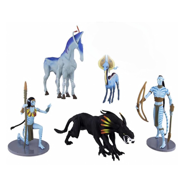 Комплект от 5 фигурки на Аватар, Джейк Съли, Нейтири, Mbong®, 8-13 см