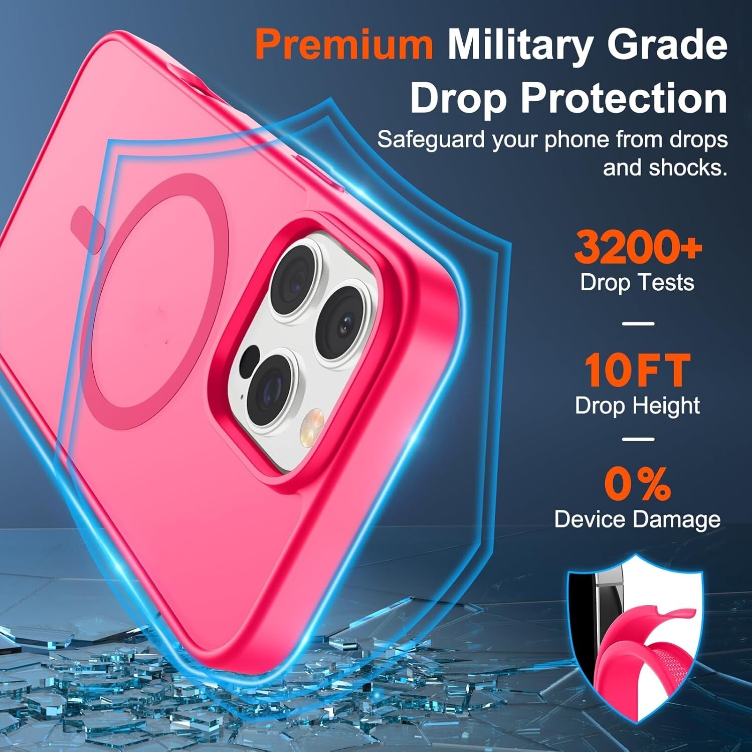 Husa telefon EJANBO pentru iPhone 16 Pro, protectie robusta, 6.3 inch, roz