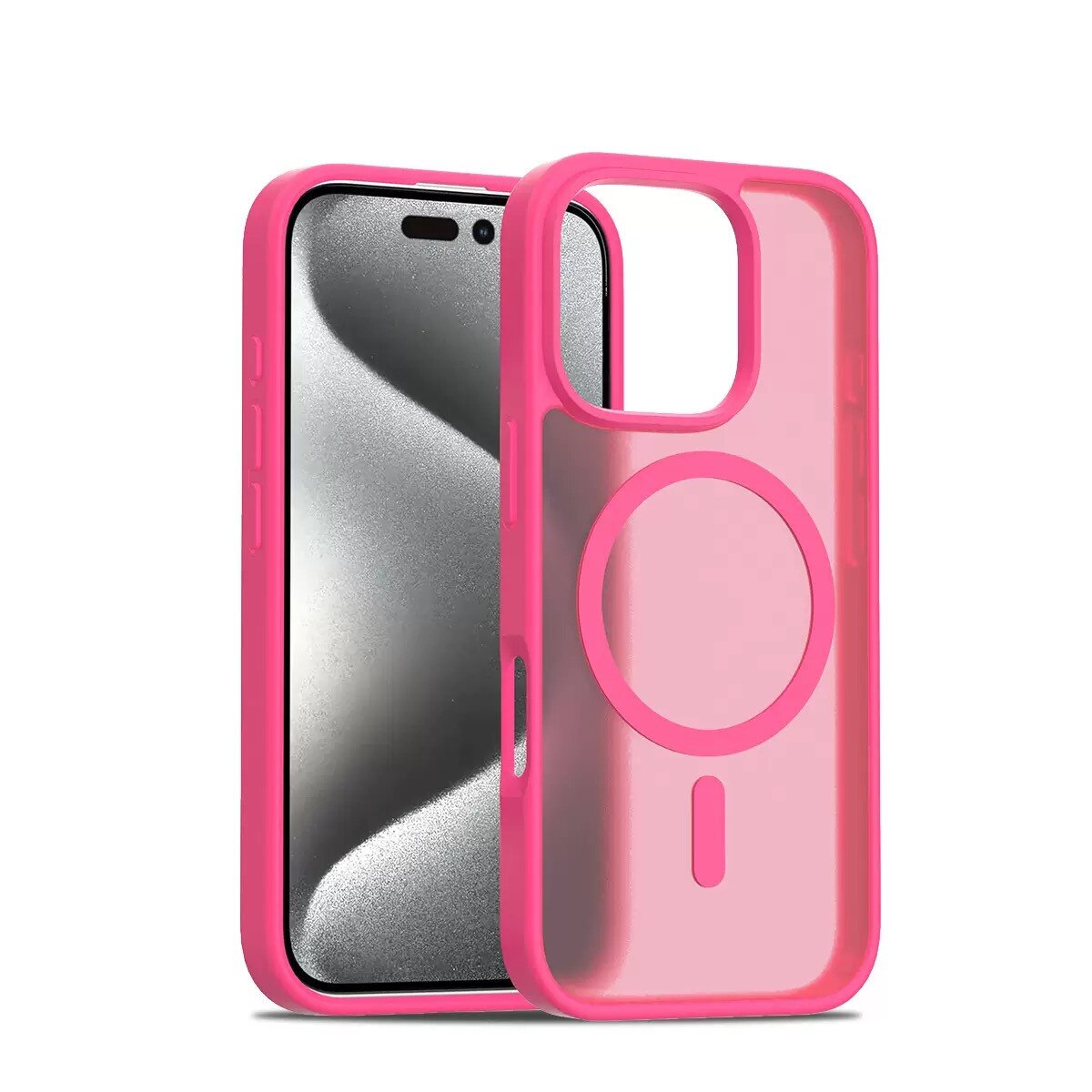 Husa telefon EJANBO pentru iPhone 16 Pro, protectie robusta, 6.3 inch, roz