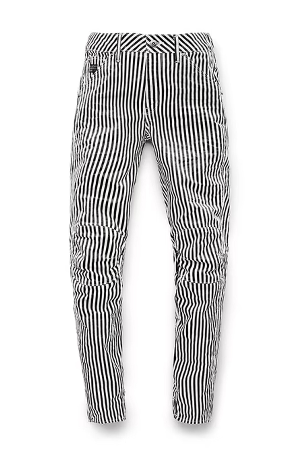 ICHI, Pantaloni drepti cu dungi, Negru/Alb, S - eMAG.ro
