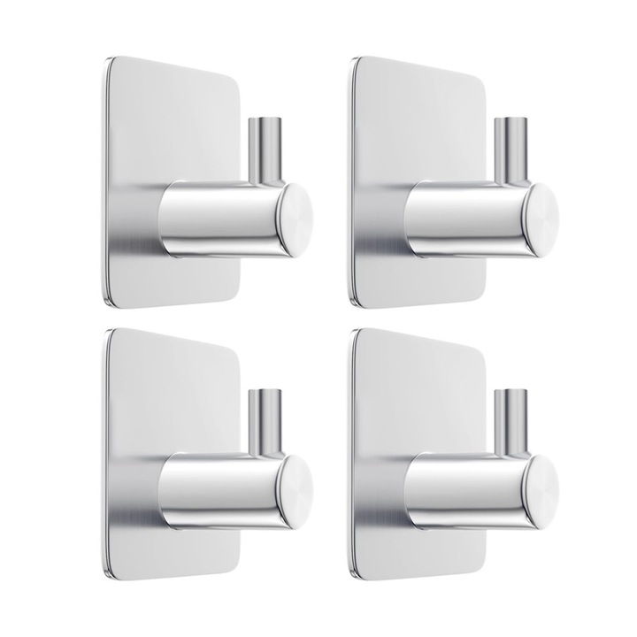 Accesoriu baie, JUP, Otel inoxidabil, 4,5 x 4,5 cm, Argintiu