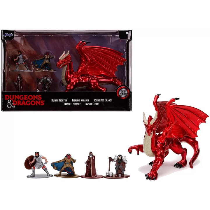 Комплект от 5 метални нано фигурки Dungeons Dragons, 4 см, Jada Toys