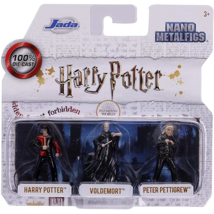 Harry Potter figura készlet, 4 cm-es, Jada Toys, fém, 3 karakter