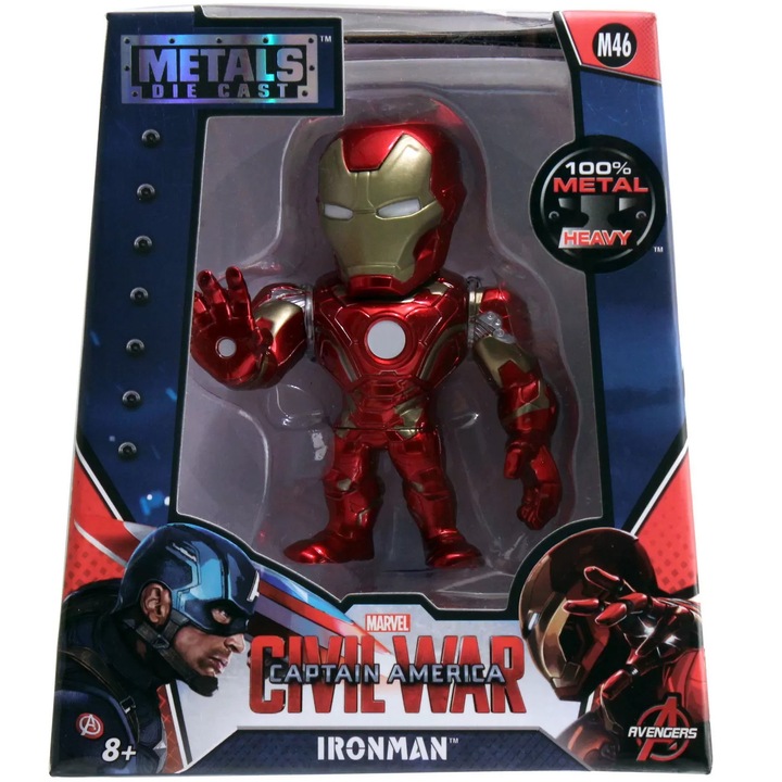 Figurina metalica Iron Man, Marvel, 10cm